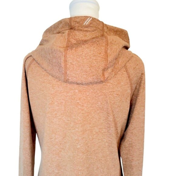 Womens medium "Recreation" burnt orange athletic stretchy high low zip-up hoodie - Picture 7 of 9